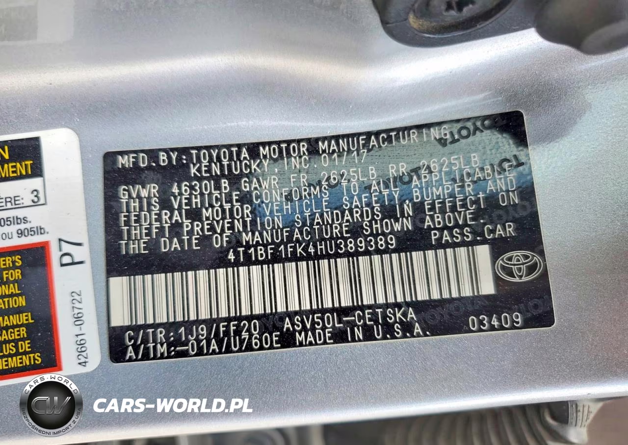 2017 Toyota Camry Se VIN:4T1BF1FK4HU389389 - 13
