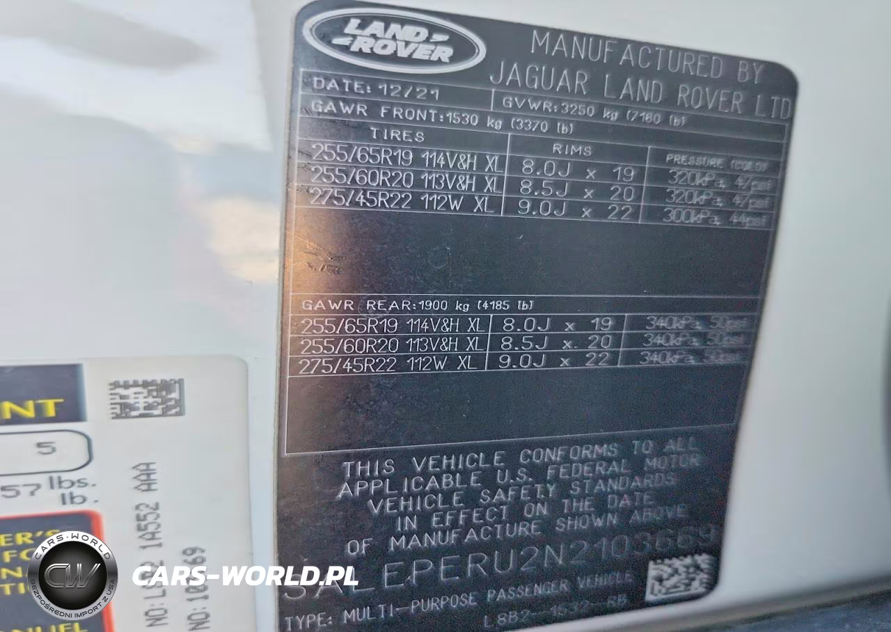 2022 Land Rover Defender 110 Se VIN:SALEPERU2N2103669 - 13