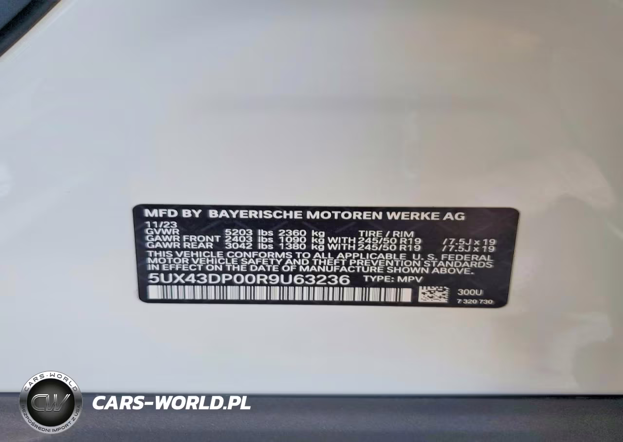 2024 BMW X3 Sdrive30I VIN:5UX43DP00R9U63236 - 14