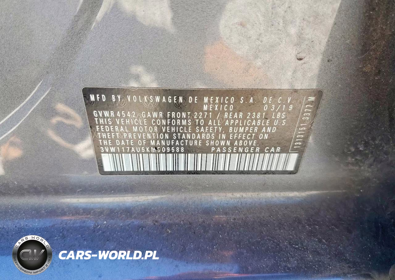 2019 Volkswagen Golf Sportwagen S VIN:3VW117AU5KM509588 - 13