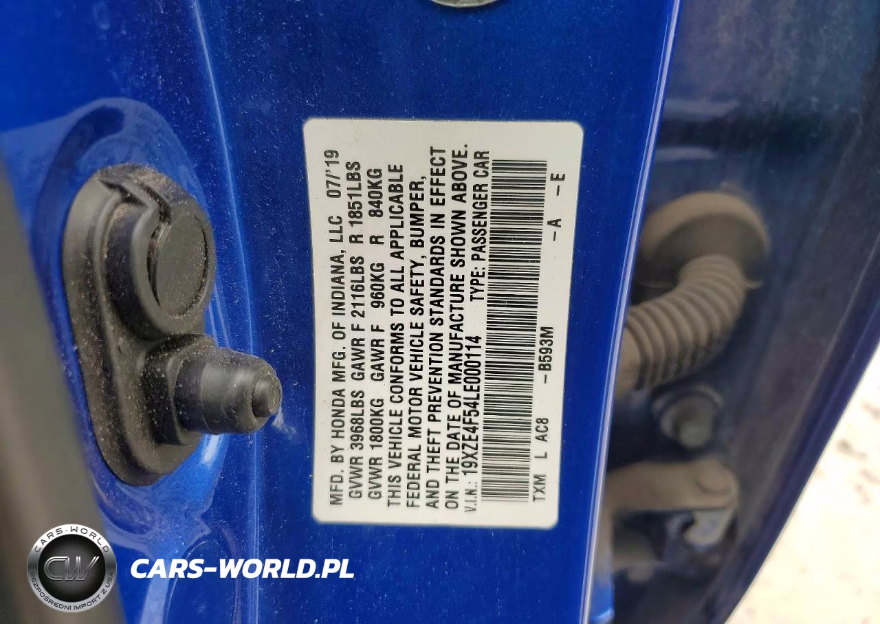 2020 Honda Insight Ex VIN:19XZE4F54LE000114 - 12