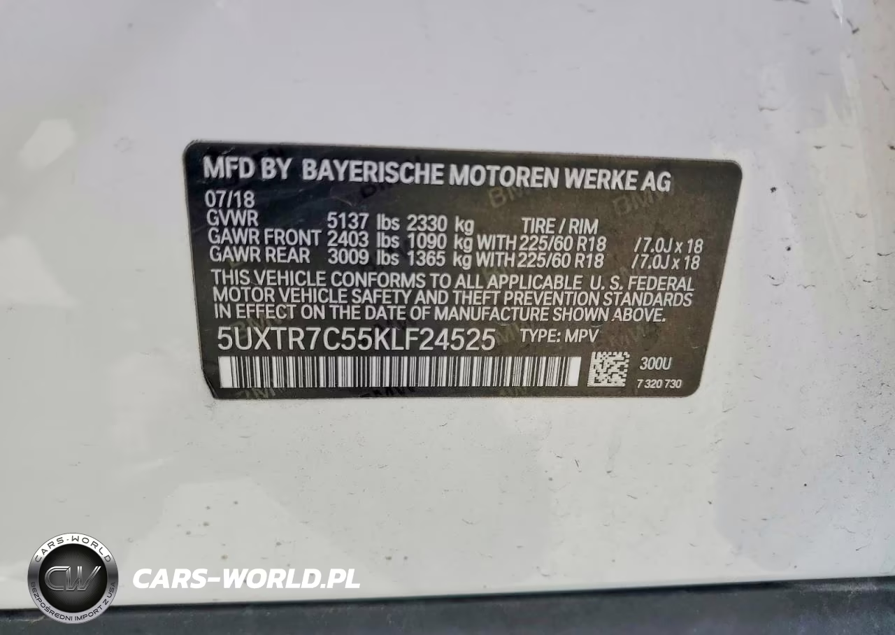 2019 BMW X3 Sdrive30I VIN:5UXTR7C55KLF24525 - 13