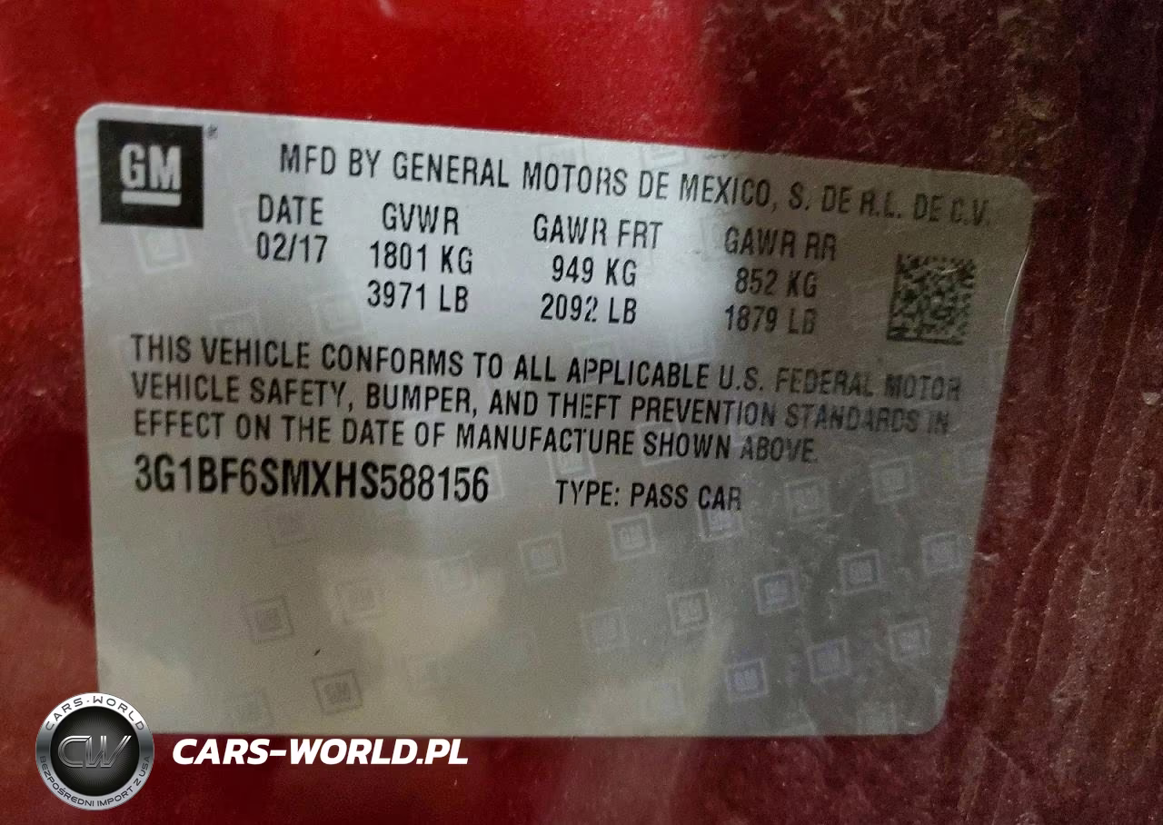 2017 Chevrolet Cruze Premier VIN:3G1BF6SMXHS588156 - 13