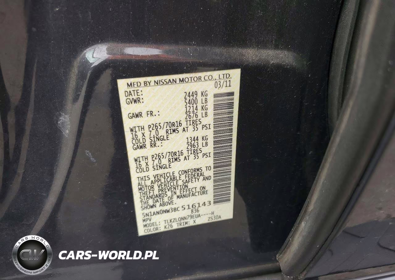 2011 Nissan Xterra X VIN:5N1AN0NW3BC516143 - 12