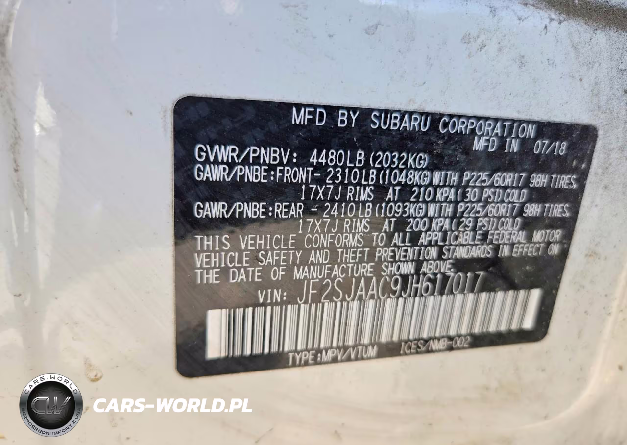 2018 Subaru Forester 2.5I VIN:JF2SJAAC9JH617017 - 13