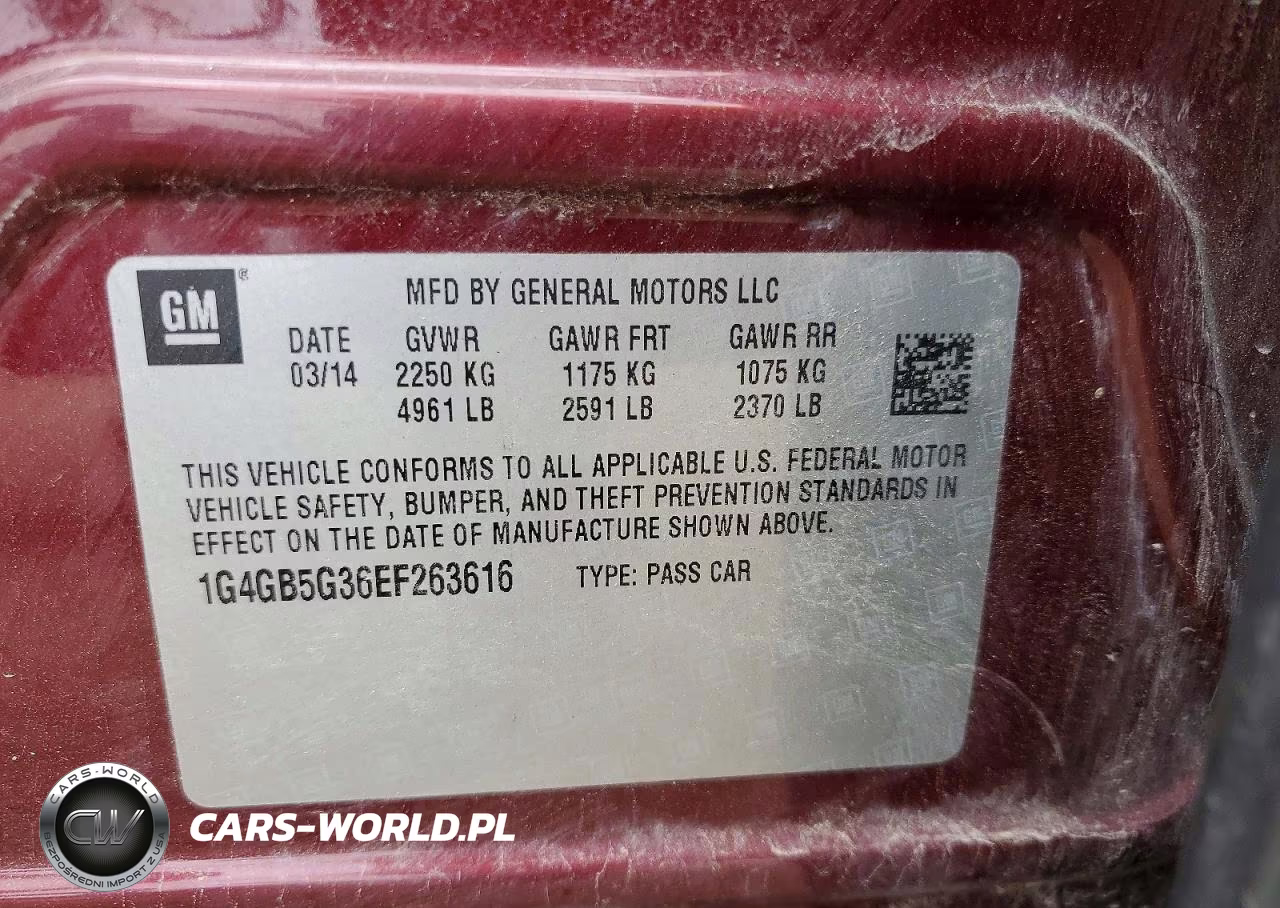 2014 Buick Lacrosse VIN:1G4GB5G36EF263616 - 12
