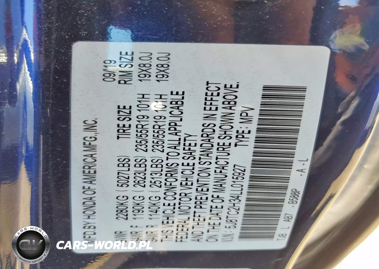 2020 Acura Rdx VIN:5J8TC2H34LL015927 - 12