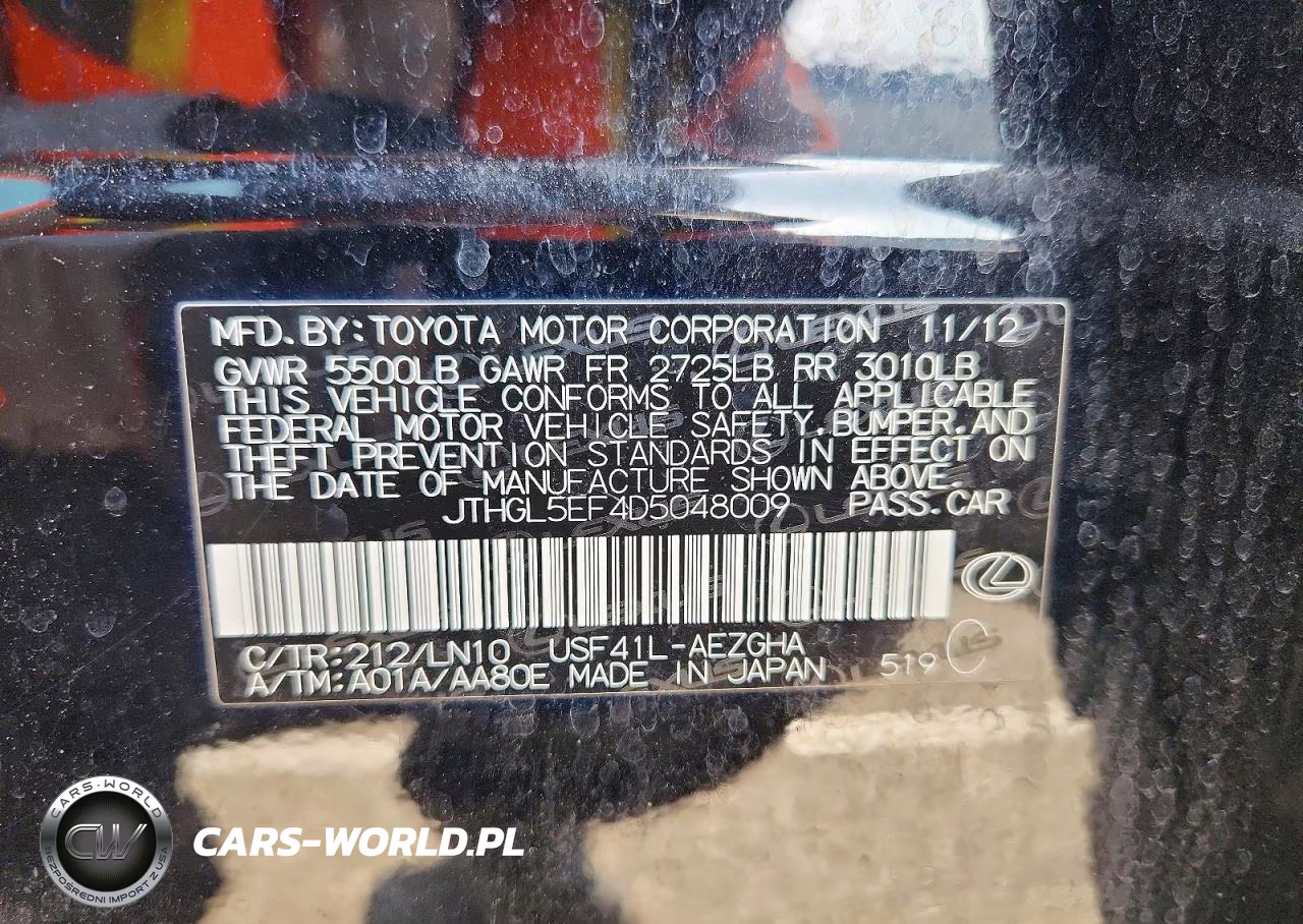 2013 Lexus Ls 460L VIN:JTHGL5EF4D5048009 - 12