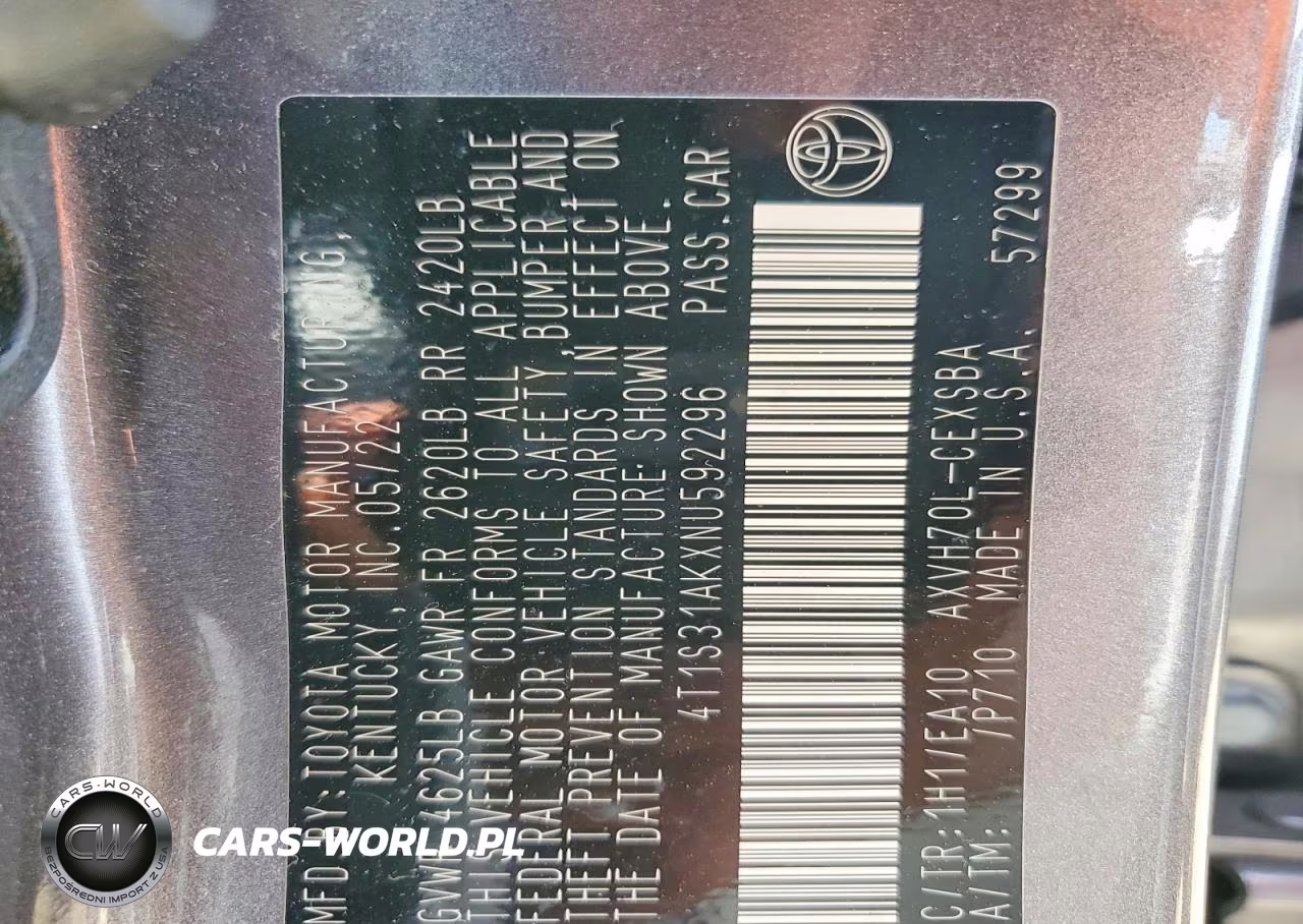 2022 Toyota Camry Hybrid Se VIN:4T1S31AKXNU592296 - 12