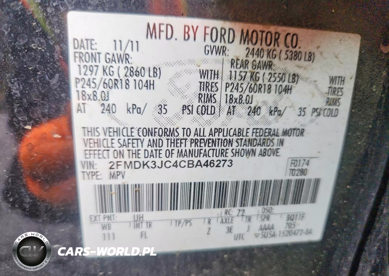 2012 Ford Edge Sel VIN:2FMDK3JC4CBA46273 - 12