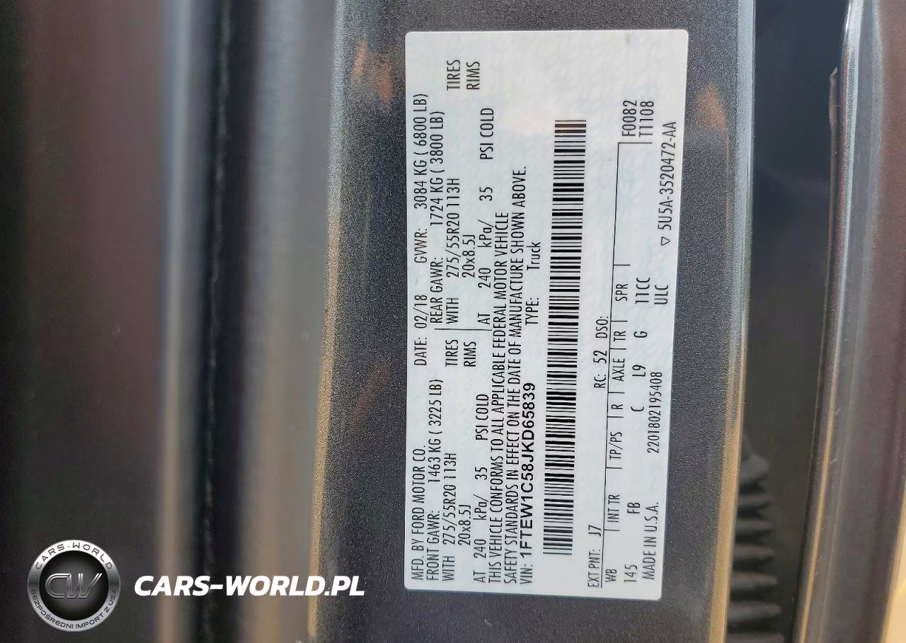 2018 Ford F150 Supercrew VIN:1FTEW1C58JKD65839 - 13