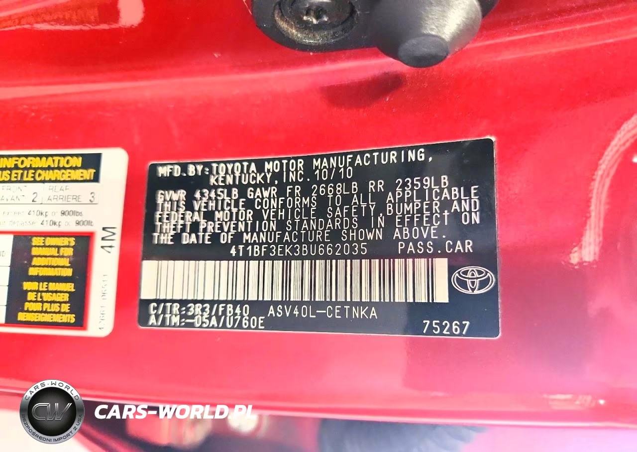 2011 Toyota Camry Le VIN:4T1BF3EK3BU662035 - 12