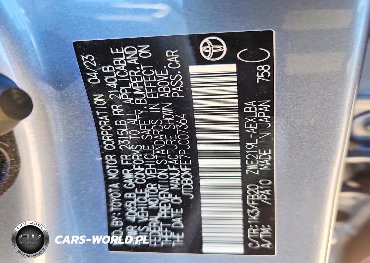 2023 Toyota Corolla Hybrid Le VIN:JTDBCMFE7PJ007364 - 12