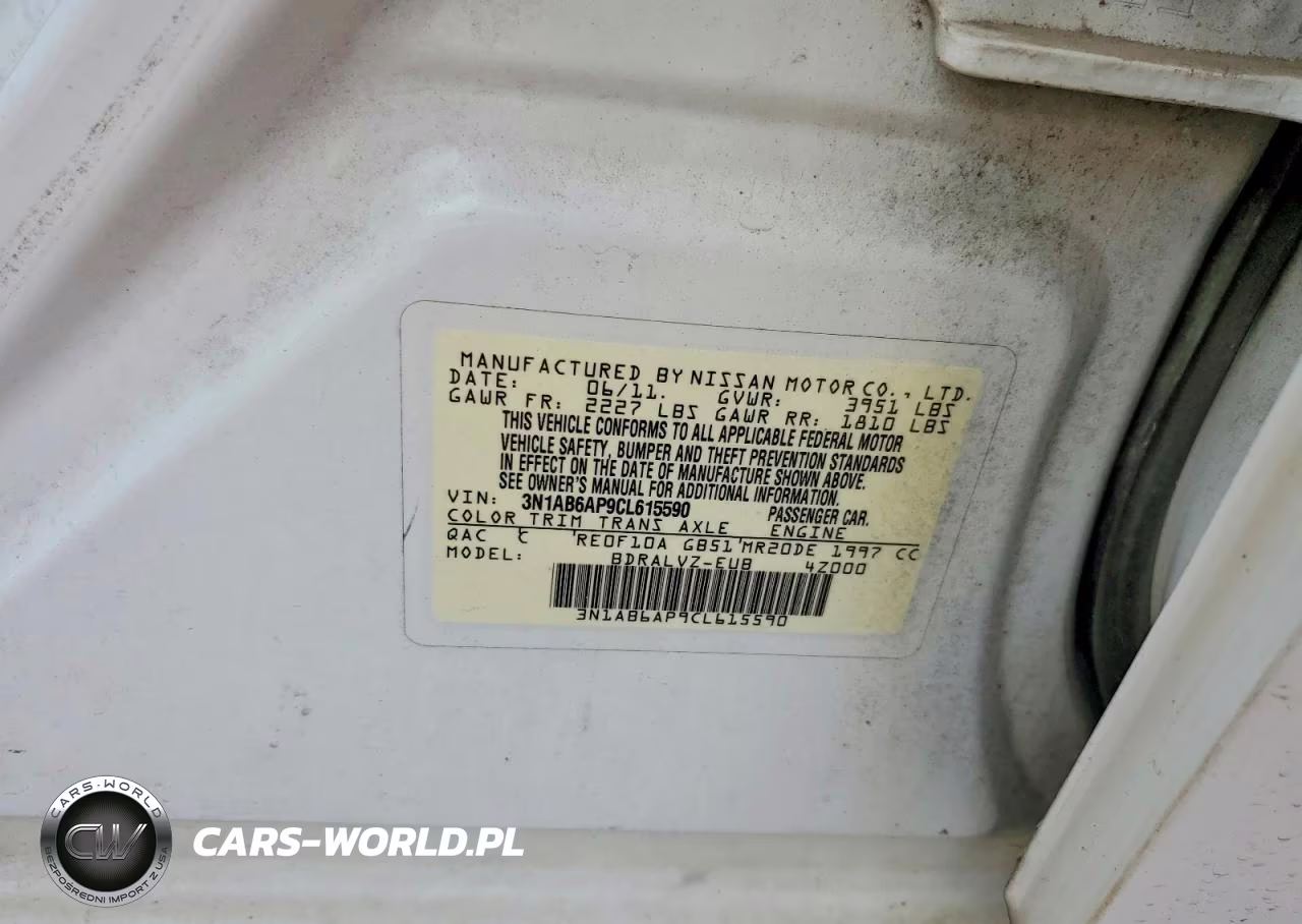 2012 Nissan Sentra 2.0 VIN:3N1AB6AP9CL615590 - 12