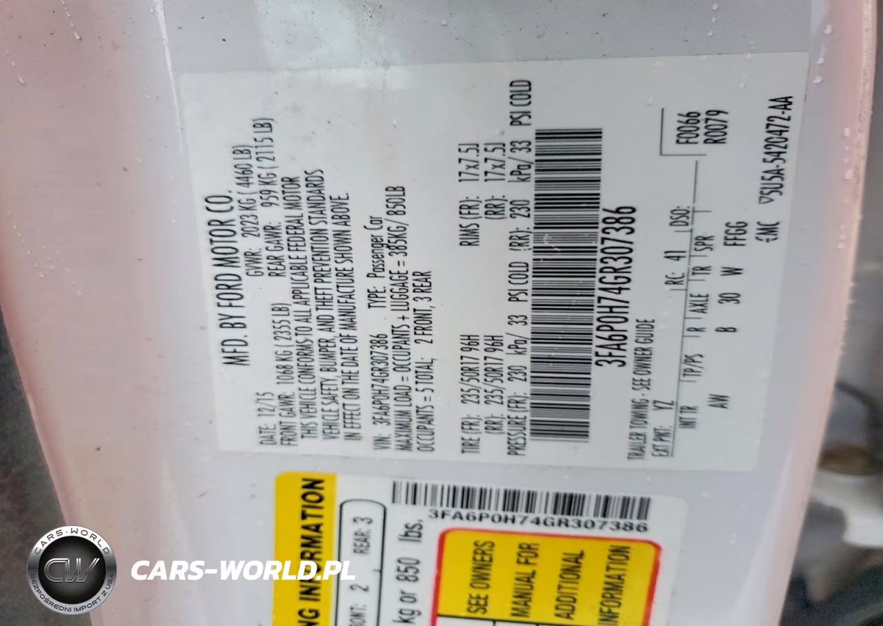 2016 Ford Fusion Se VIN:3FA6P0H74GR307386 - 12