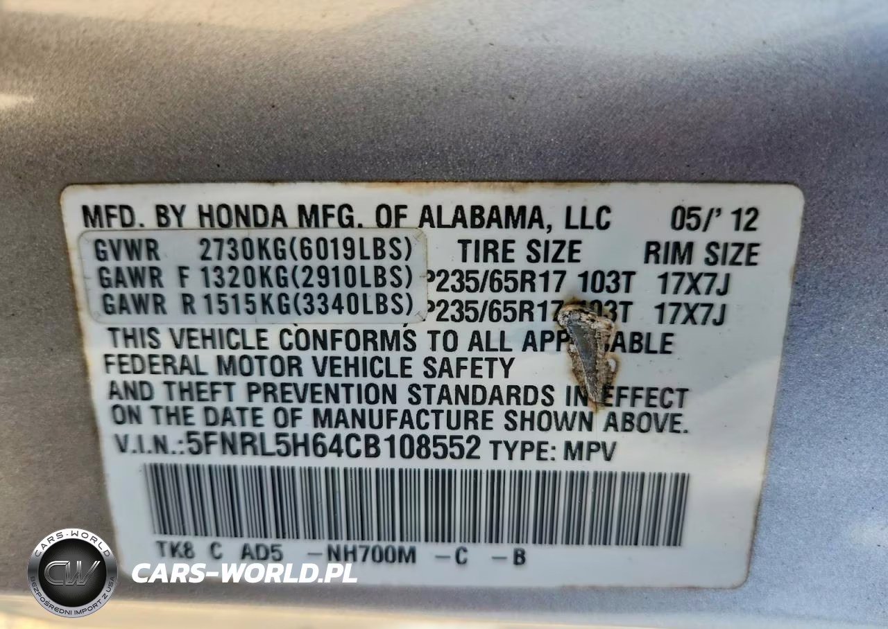 2012 Honda Odyssey Exl VIN:5FNRL5H64CB108552 - 13