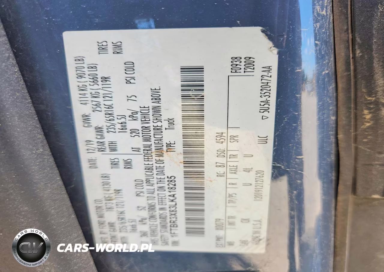 2020 Ford Transit 250 Delivery Van VIN:1FTBR3X83LKA18285 - 13