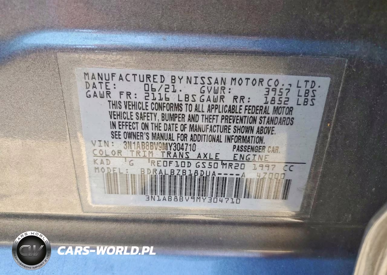 2021 Nissan Sentra S VIN:3N1AB8BV9MY304710 - 12