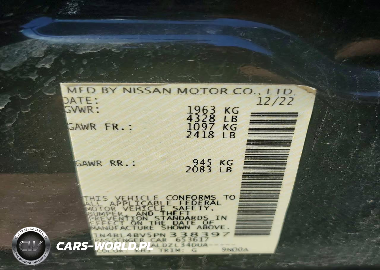 2023 Nissan Altima S VIN:1N4BL4BV5PN338397 - 12