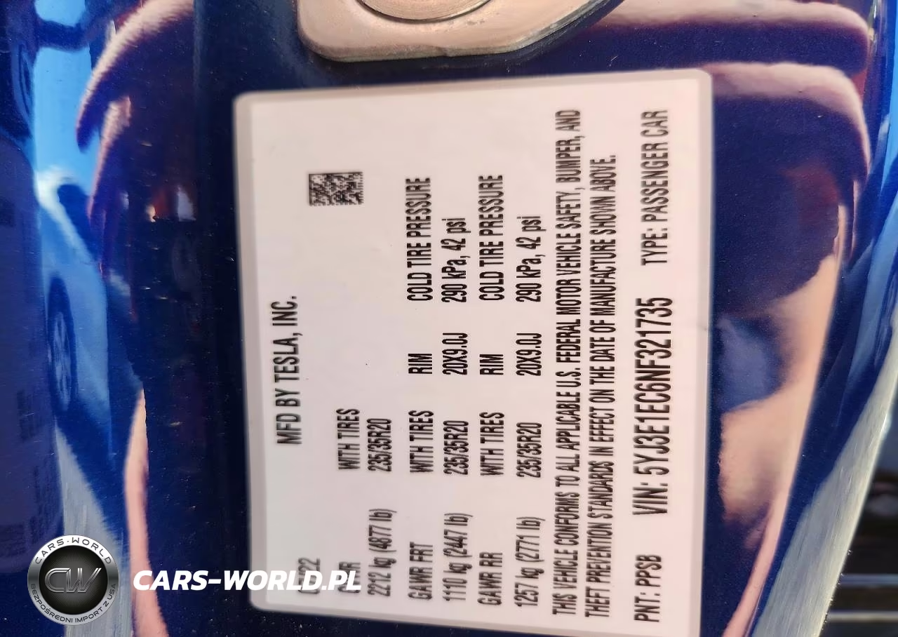 2022 Tesla Model 3 VIN:5YJ3E1EC6NF321735 - 12