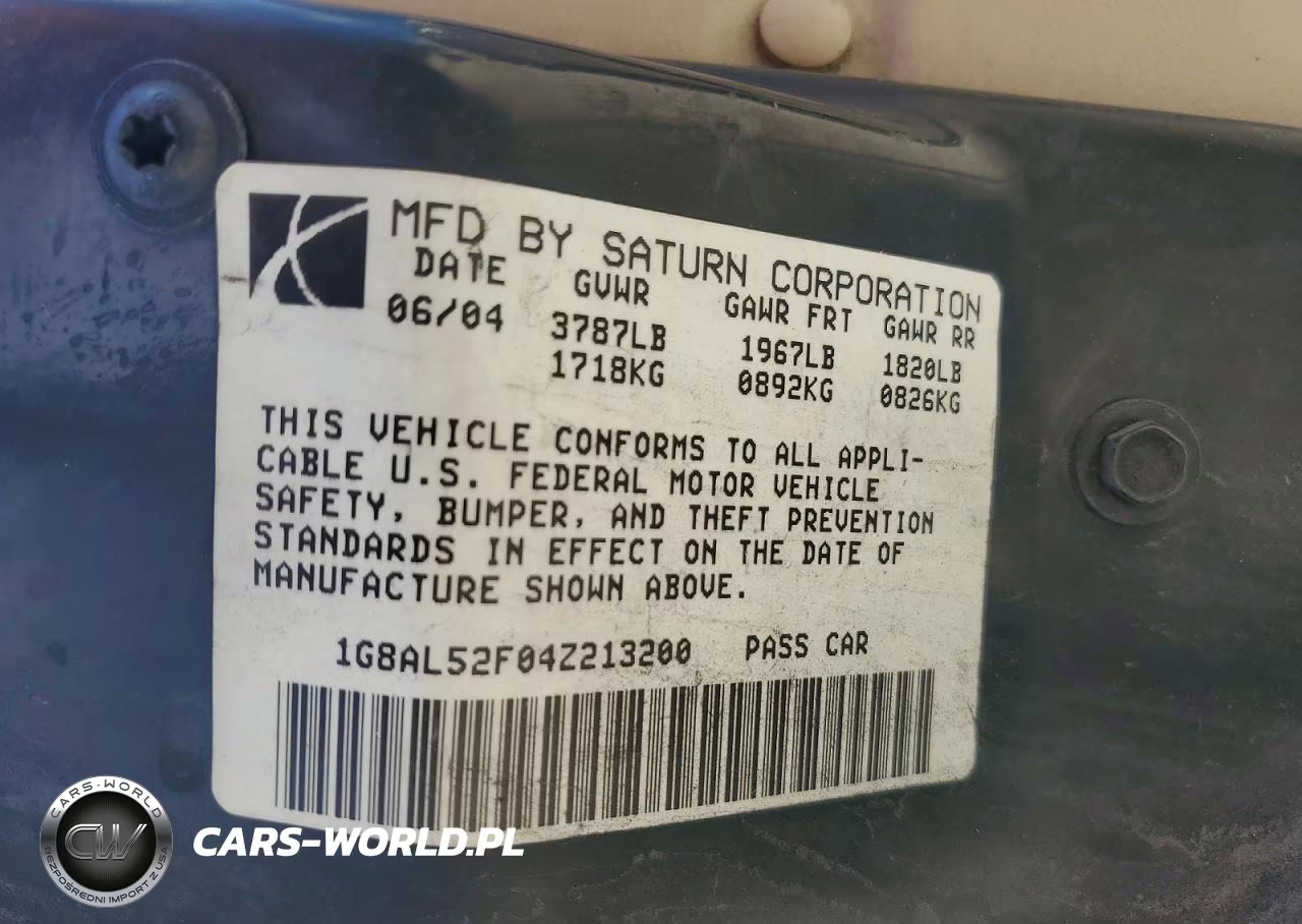 2004 Saturn Ion Level 3 VIN:1G8AL52F04Z213200 - 13