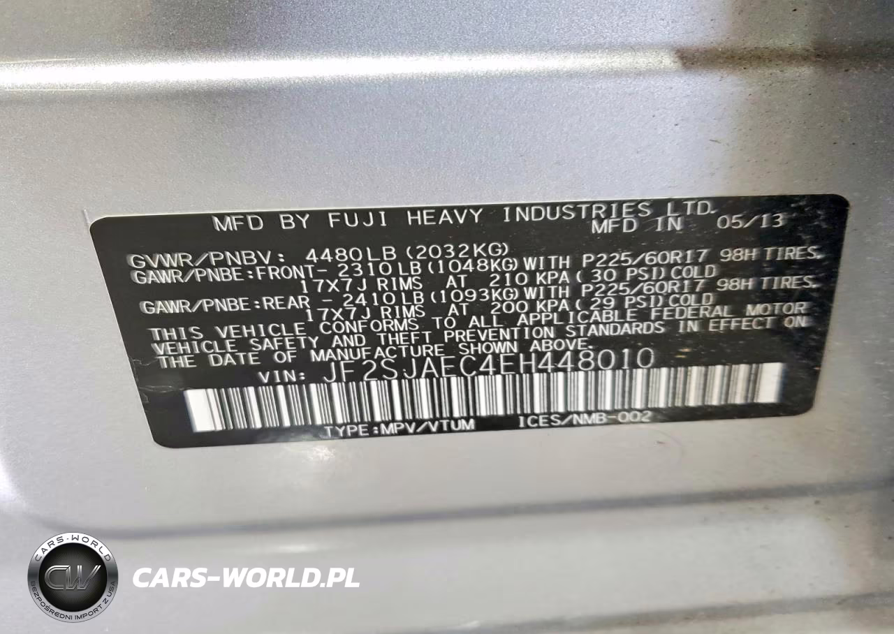 2014 Subaru Forester 2.5I Premium VIN:JF2SJAEC4EH448010 - 14