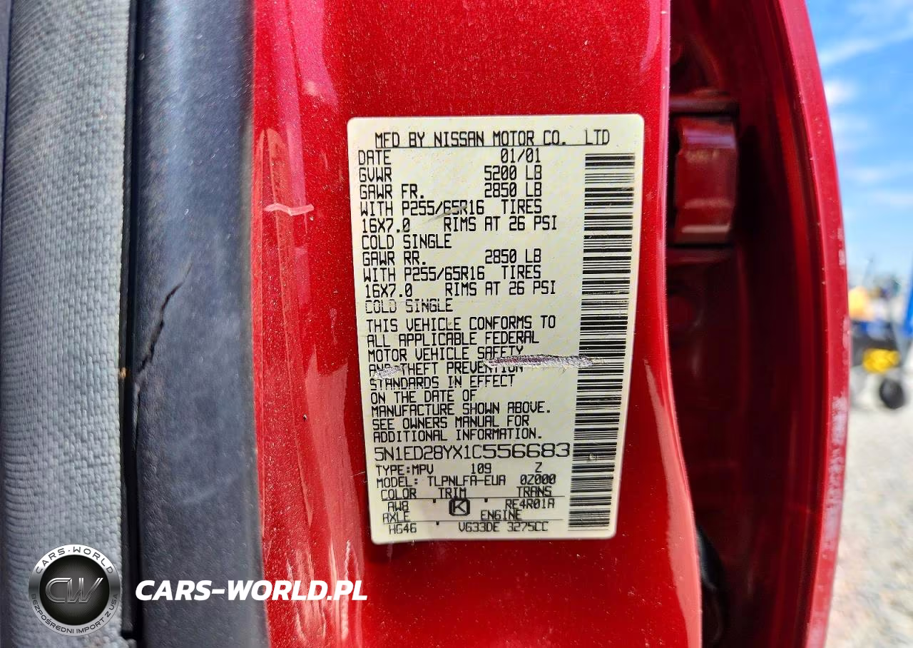 2001 Nissan Xterra Xe-V6 VIN:5N1ED28YX1C556683 - 13