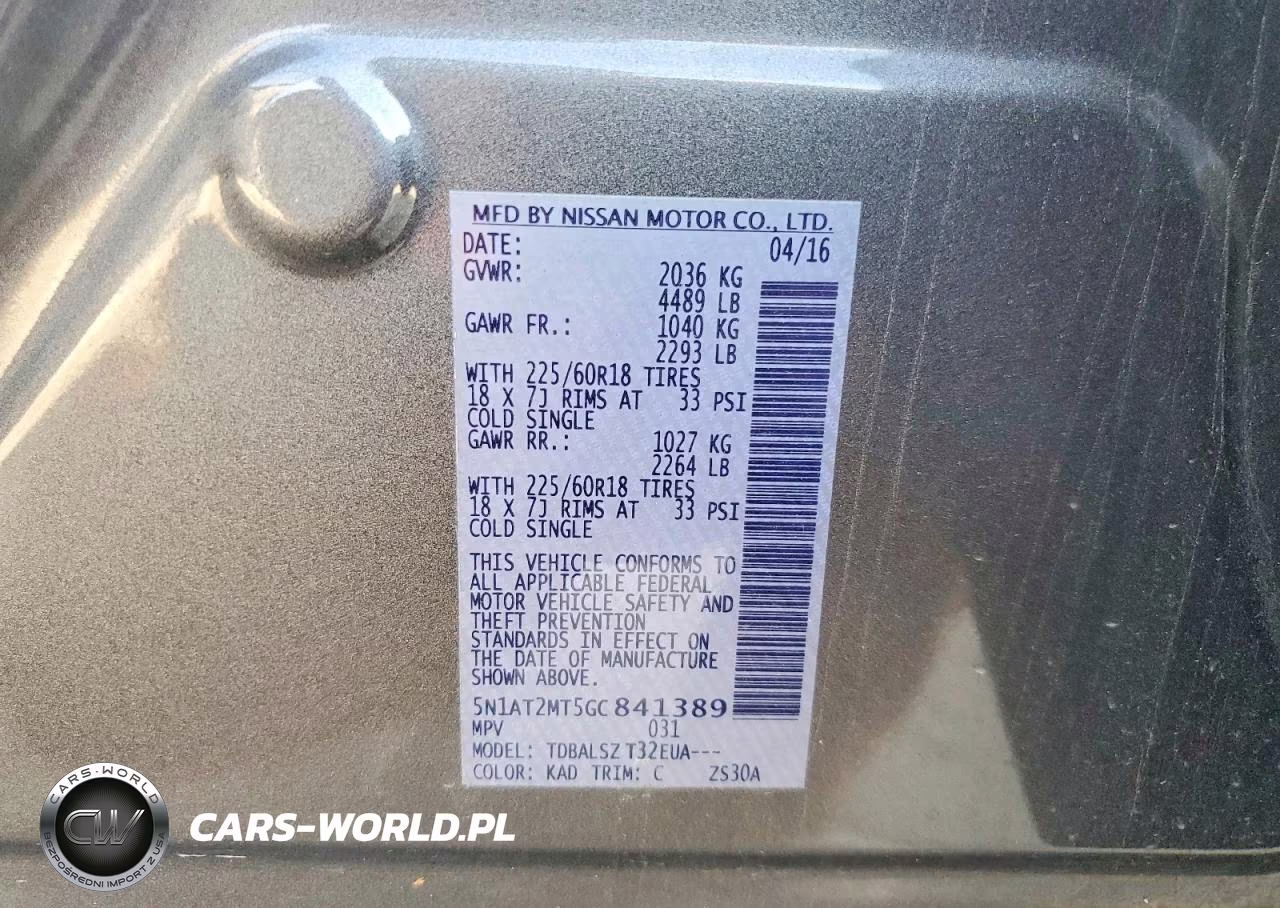 2016 Nissan Rogue S VIN:5N1AT2MT5GC841389 - 13