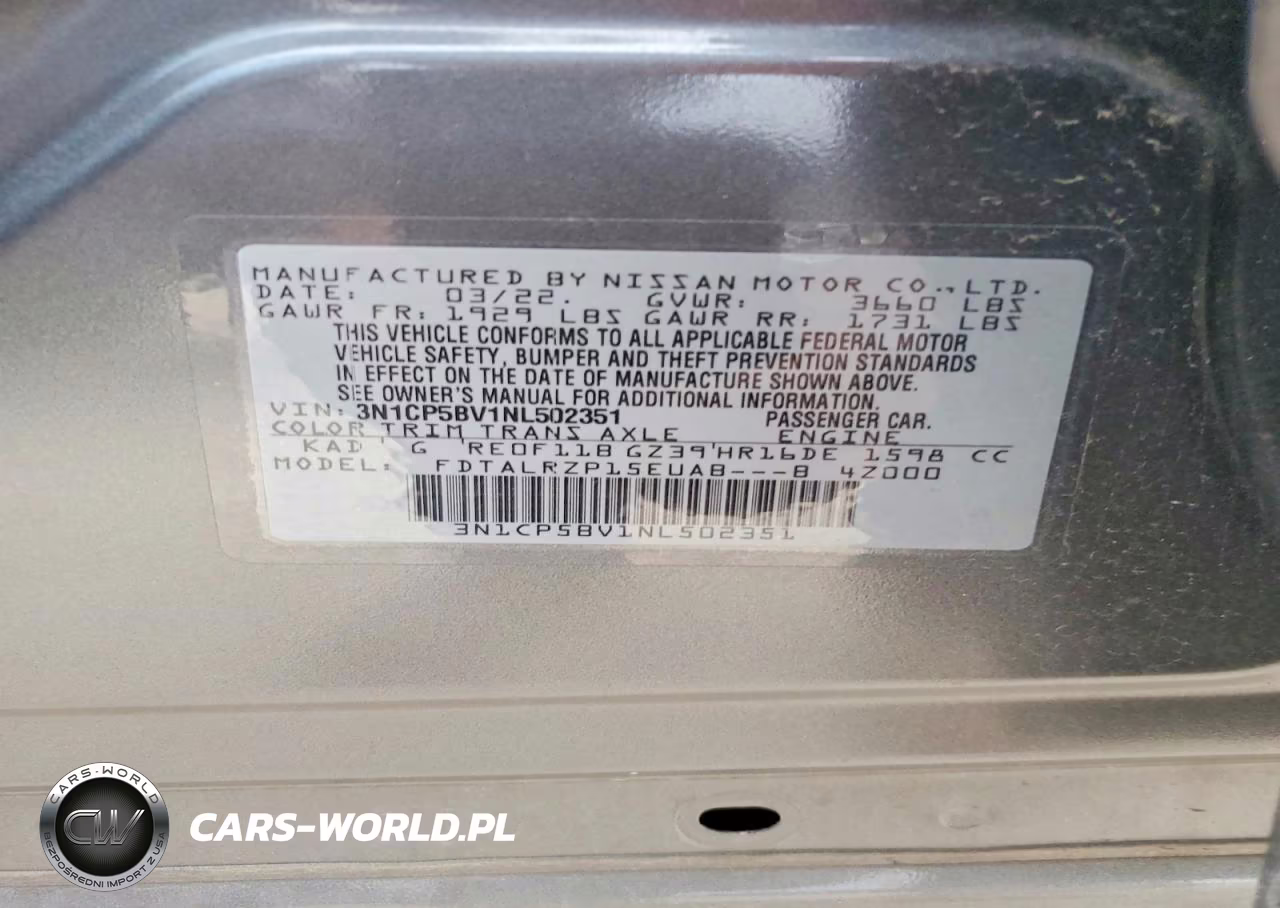 2022 Nissan Kicks S VIN:3N1CP5BV1NL502351 - 13