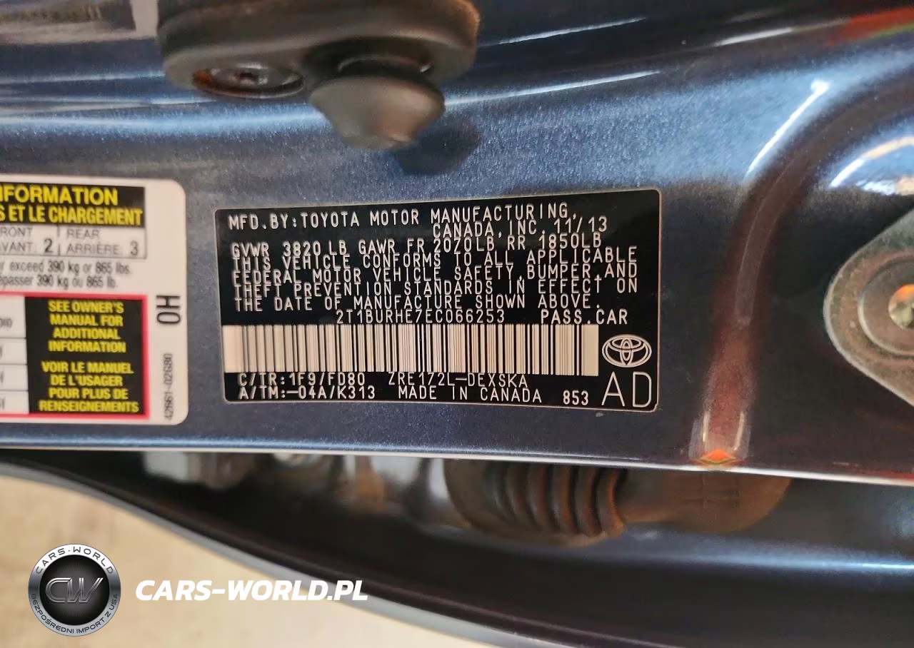 2014 Toyota Corolla S Plus VIN:2T1BURHE7EC066253 - 12