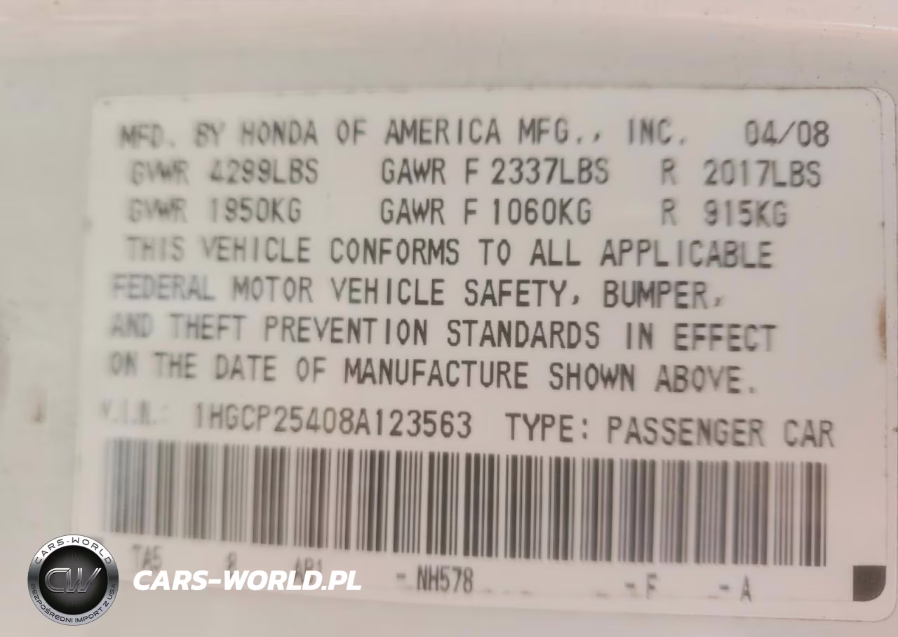 2008 Honda Accord Lxp VIN:1HGCP25408A123563 - 13