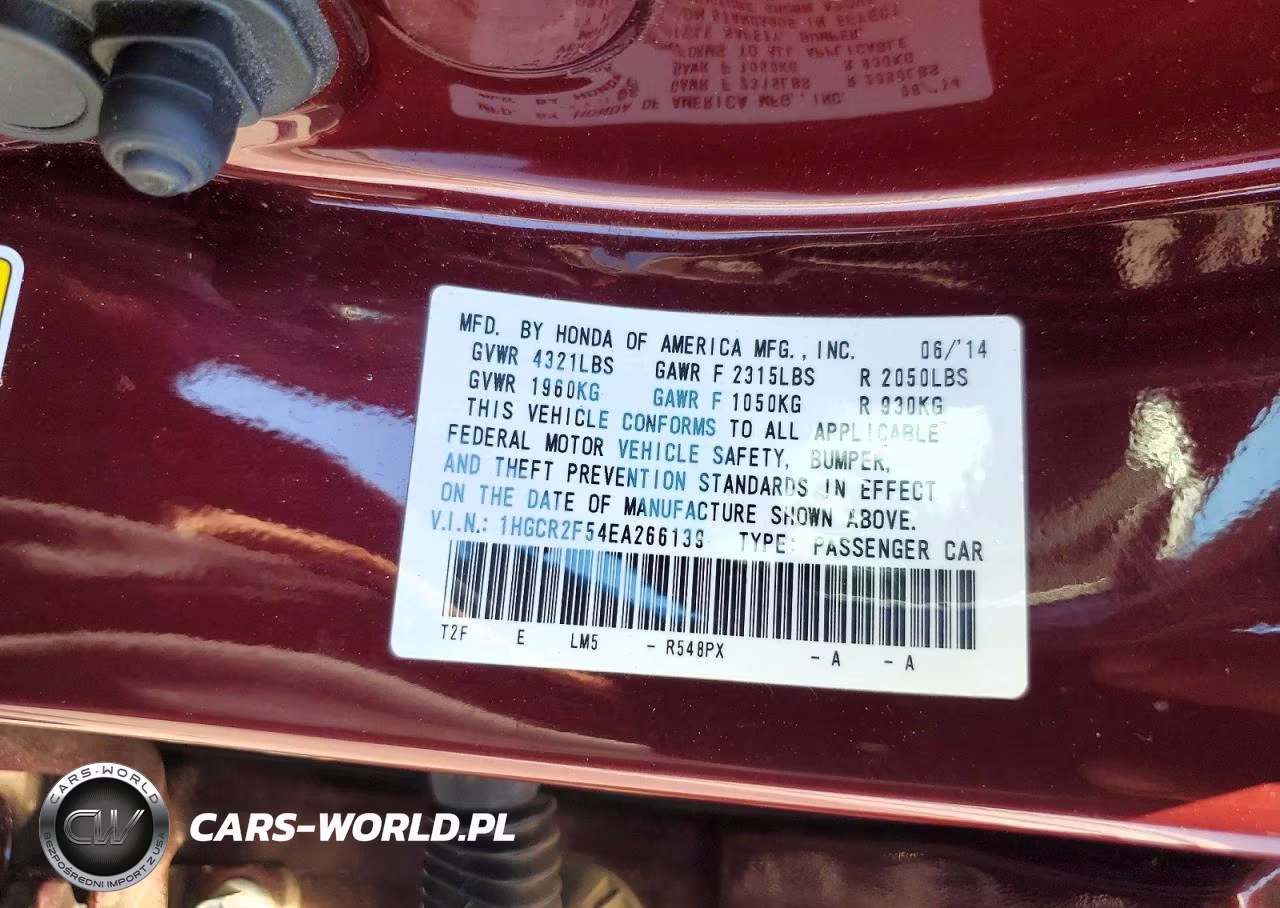 2014 Honda Accord Sport VIN:1HGCR2F54EA266139 - 13