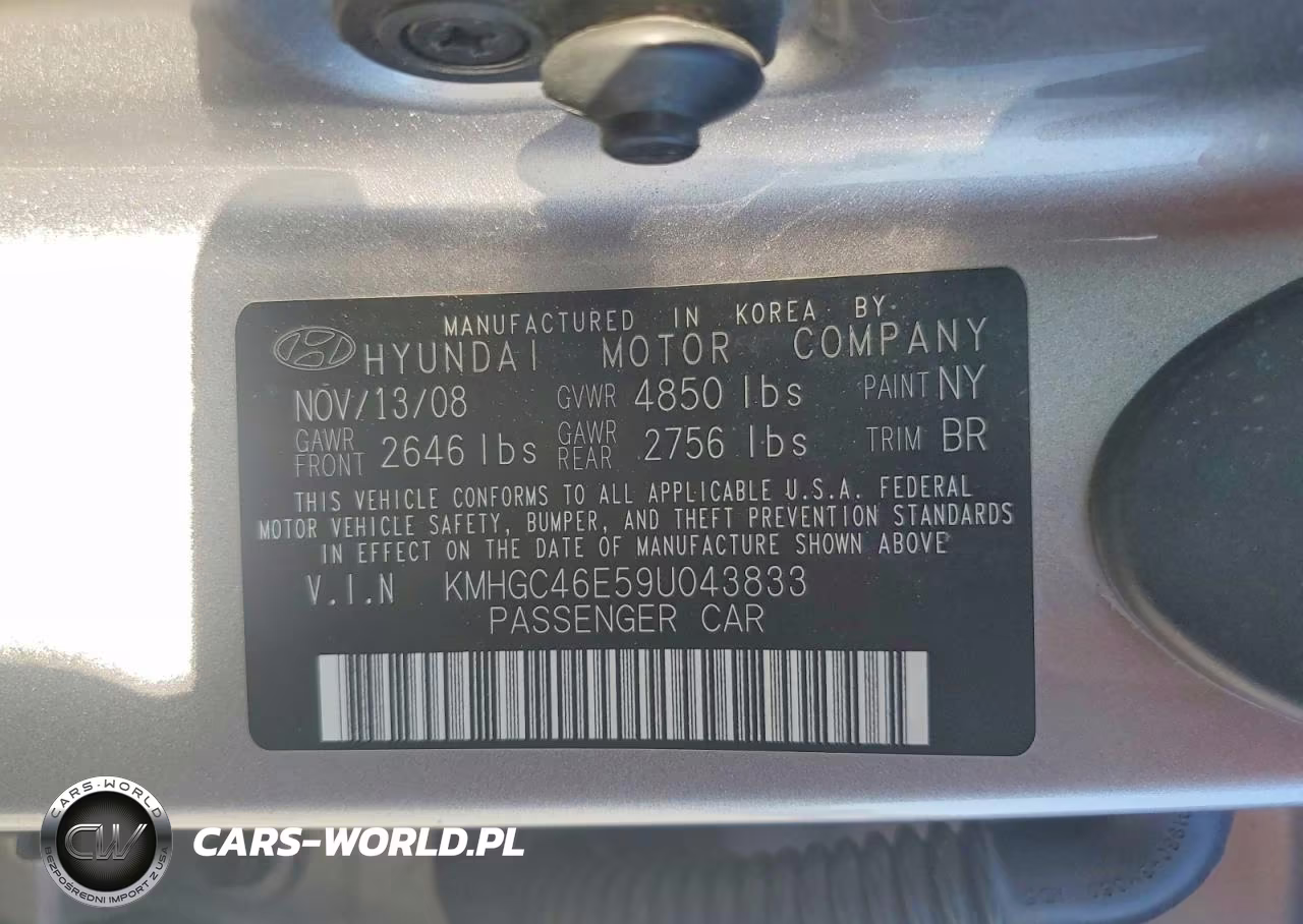 2009 Hyundai Genesis 3.8L VIN:KMHGC46E59U043833 - 12