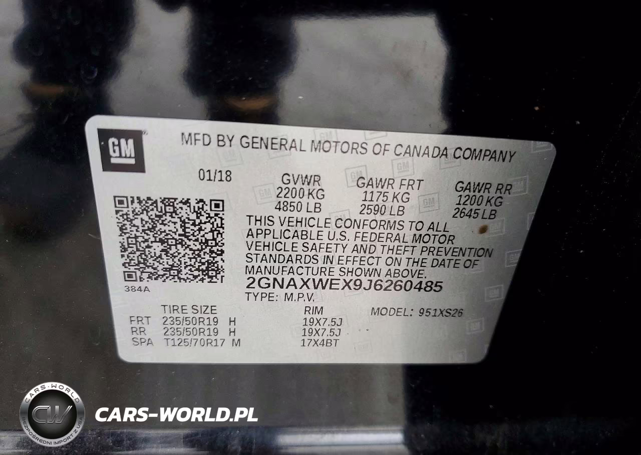 CHEVROLET EQUINOX PR VIN:2GNAXWEX9J6260485 - 13
