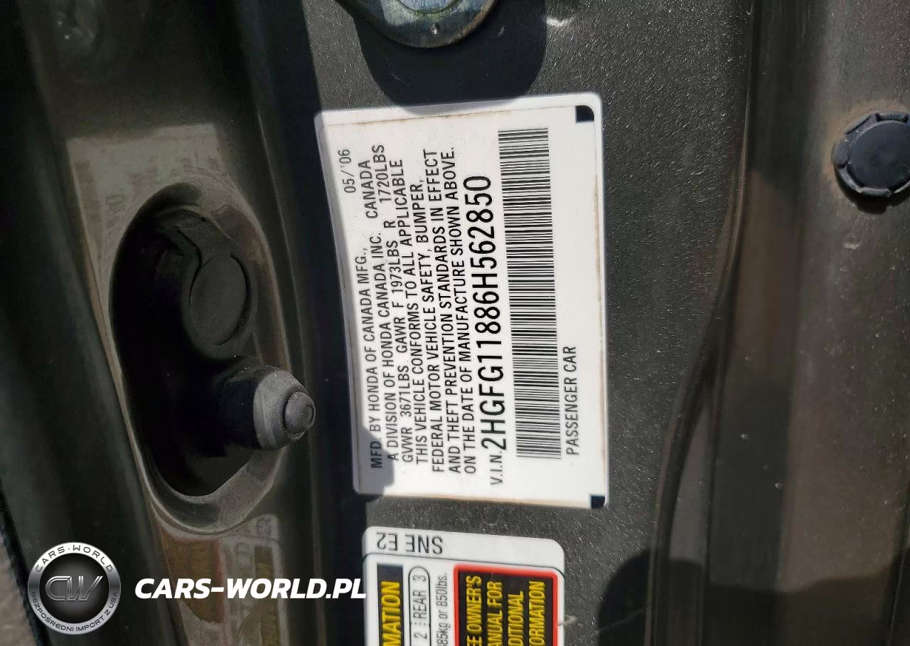 2006 Honda Civic Ex VIN:2HGFG11886H562850 - 12