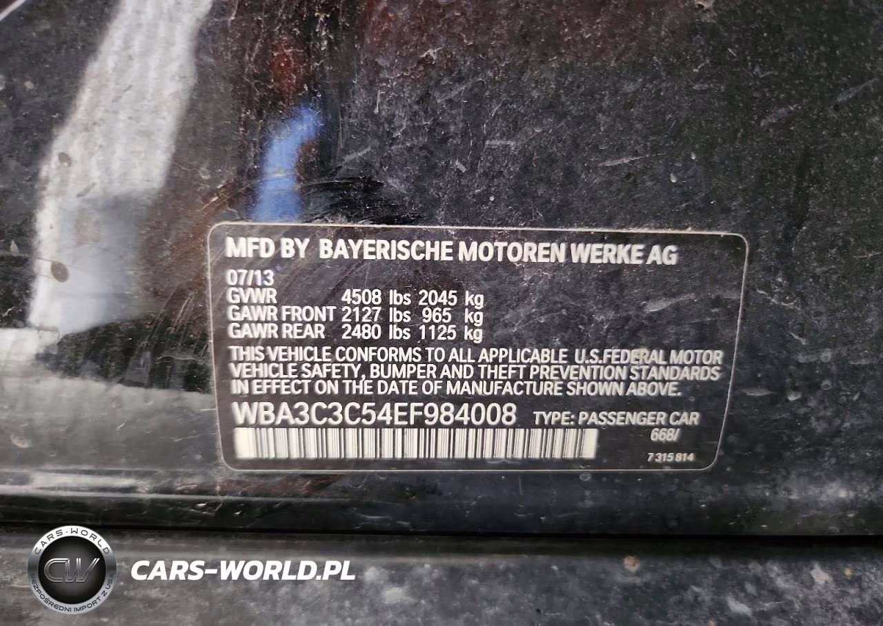 2014 BMW 320 I xDrive VIN:WBA3C3C54EF984008 - 12