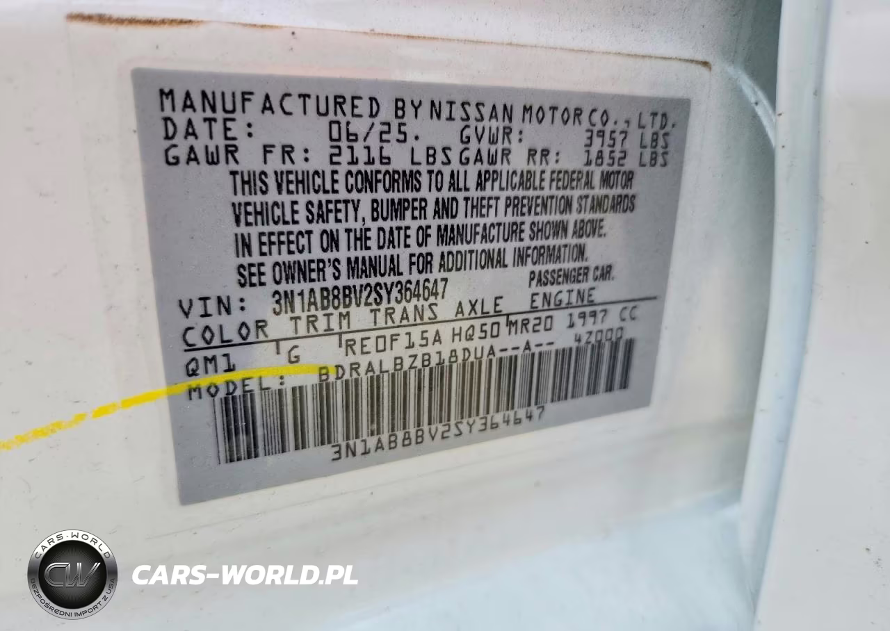 2025 Nissan Sentra S VIN:3N1AB8BV2SY364647 - 12