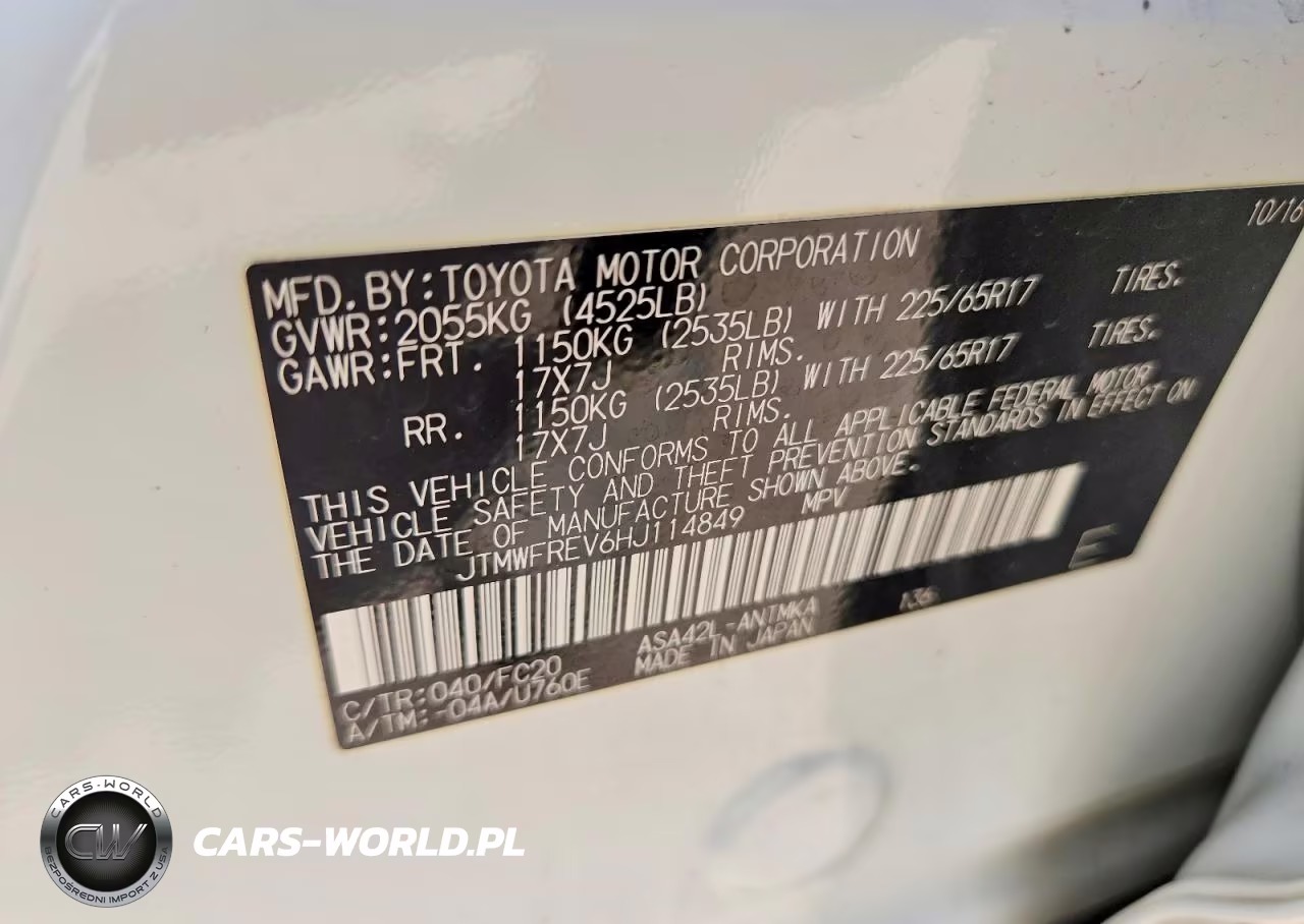 2017 Toyota Rav4 Xle VIN:JTMWFREV6HJ114849 - 12