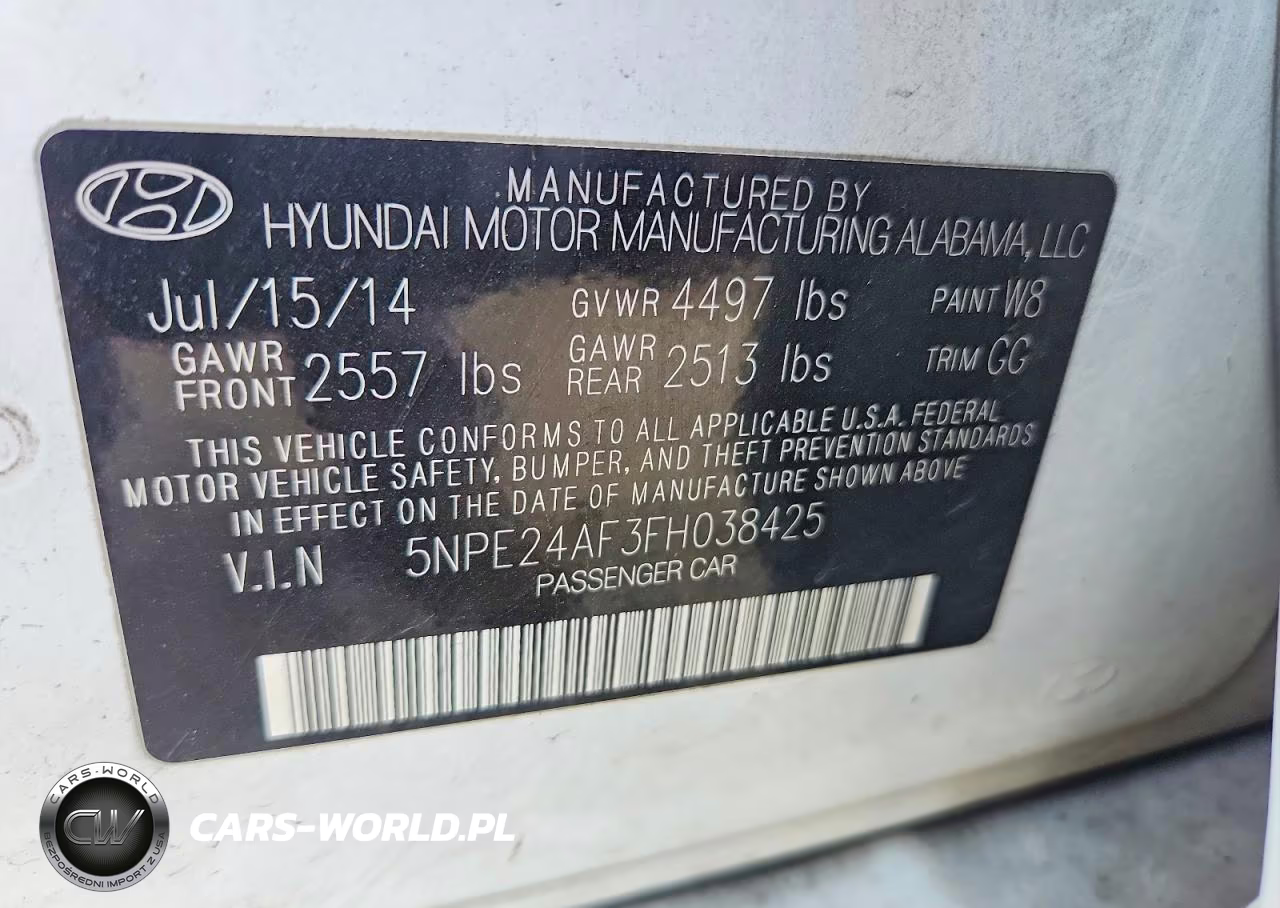 2015 Hyundai Sonata Se VIN:5NPE24AF3FH038425 - 12