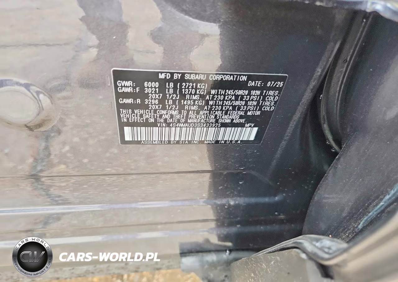 2025 Subaru Ascent Touring VIN:4S4WMAUD3S3433925 - 14