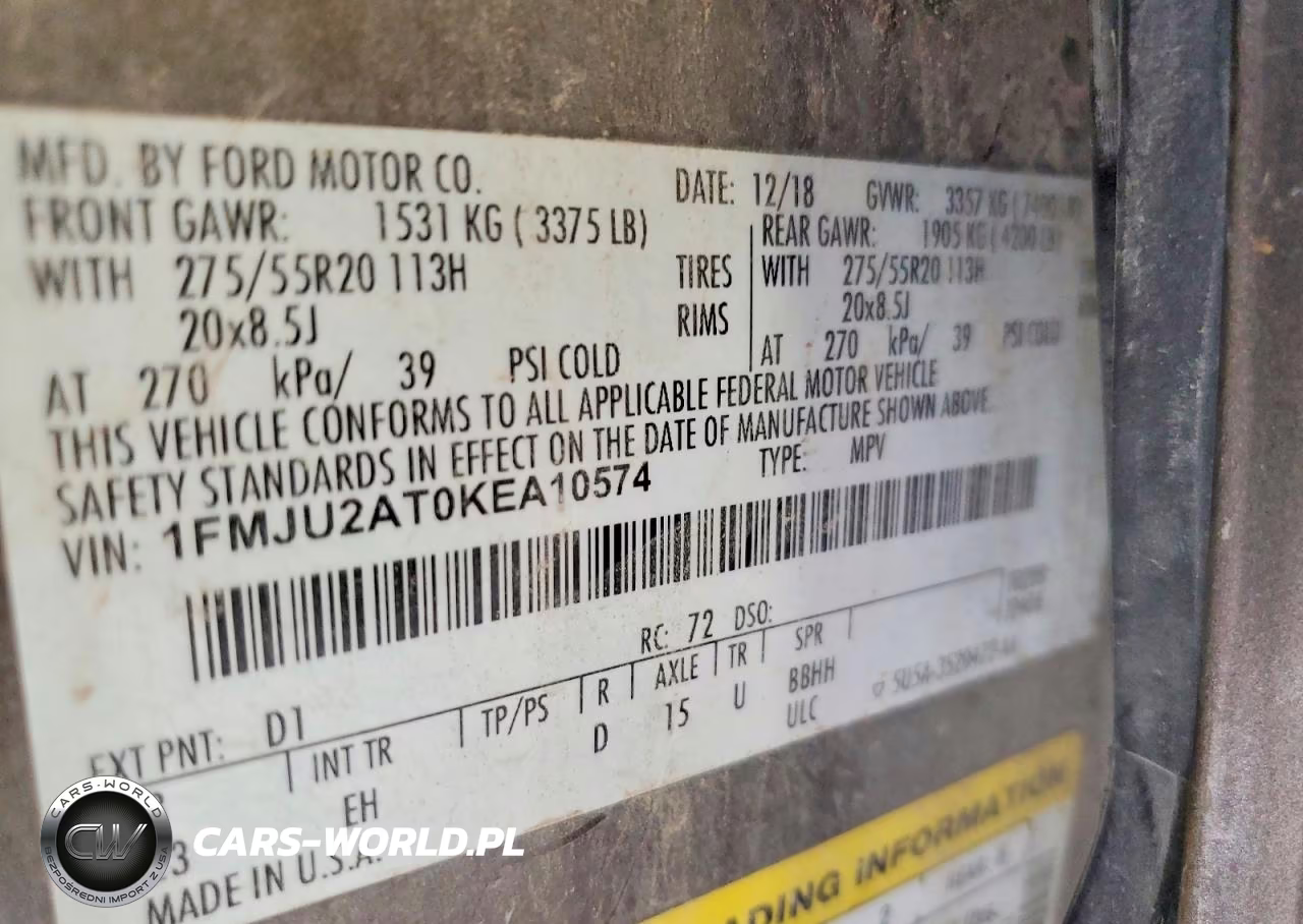 2019 Ford Expedition Limited VIN:1FMJU2AT0KEA10574 - 13