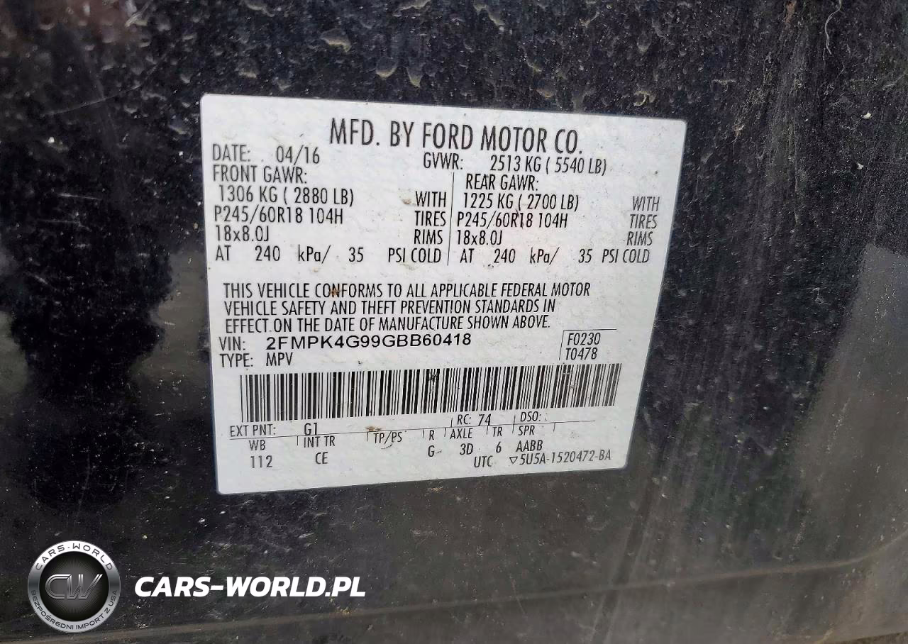 2016 Ford Edge Se VIN:2FMPK4G99GBB60418 - 13