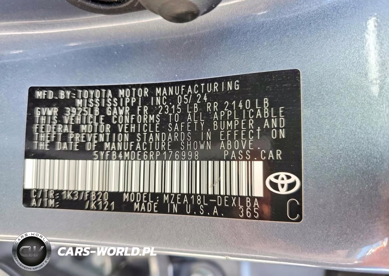 2024 Toyota Corolla Le VIN:5YFB4MDE6RP176998 - 13
