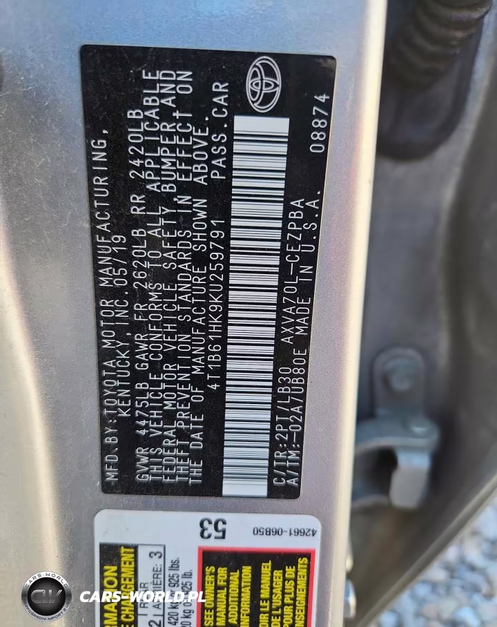 2019 Toyota Camry Xse VIN:4T1B61HK9KU259791 - 12
