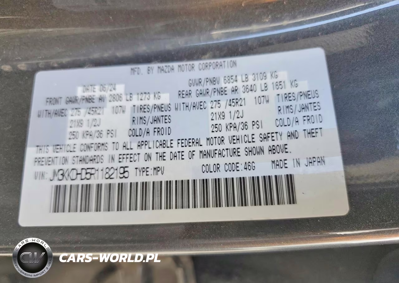 2024 Mazda Cx-90 Premium VIN:JM3KKDHD5R1182195 - 13