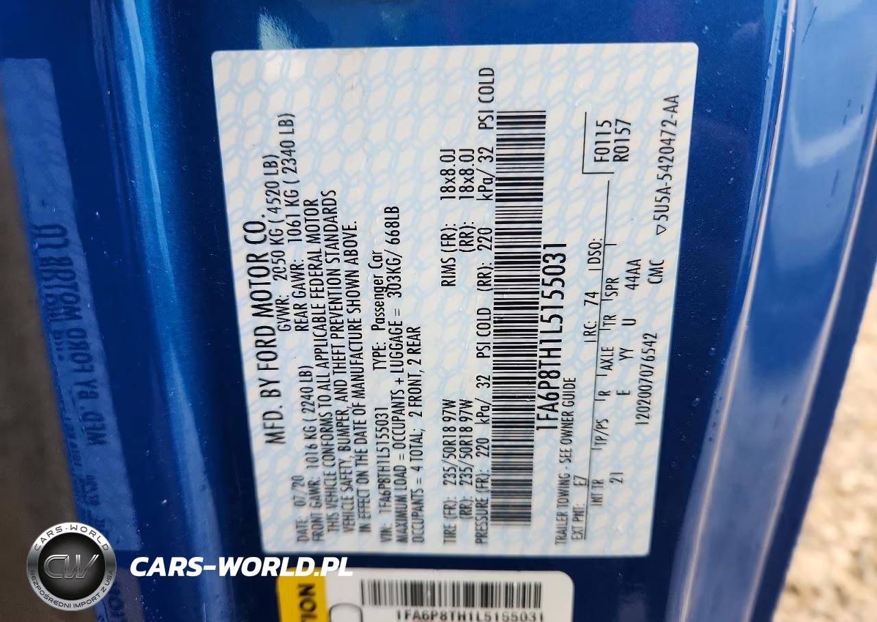 2020 Ford Mustang VIN:1FA6P8TH1L5155031 - 12