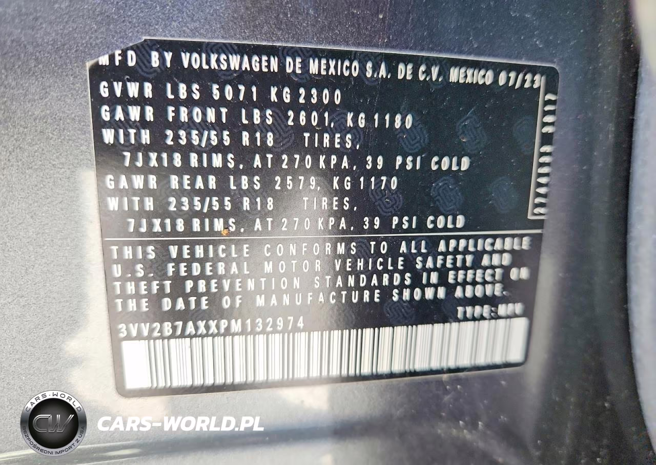 2023 Volkswagen Tiguan Se VIN:3VV2B7AXXPM132974 - 13