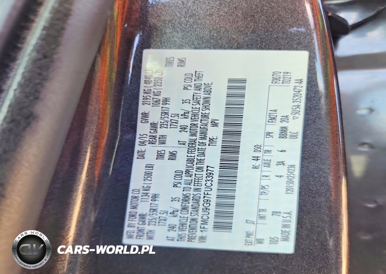 2015 Ford Escape Se VIN:1FMCU9G97FUC33977 - 12