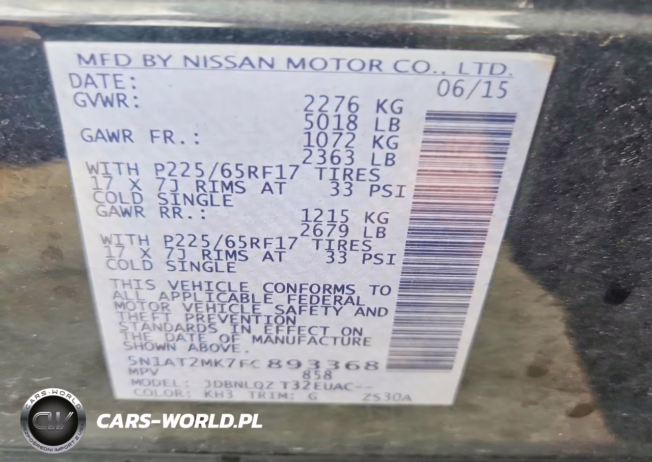 2015 Nissan Rogue Sv VIN:5N1AT2MK7FC893368 - 12