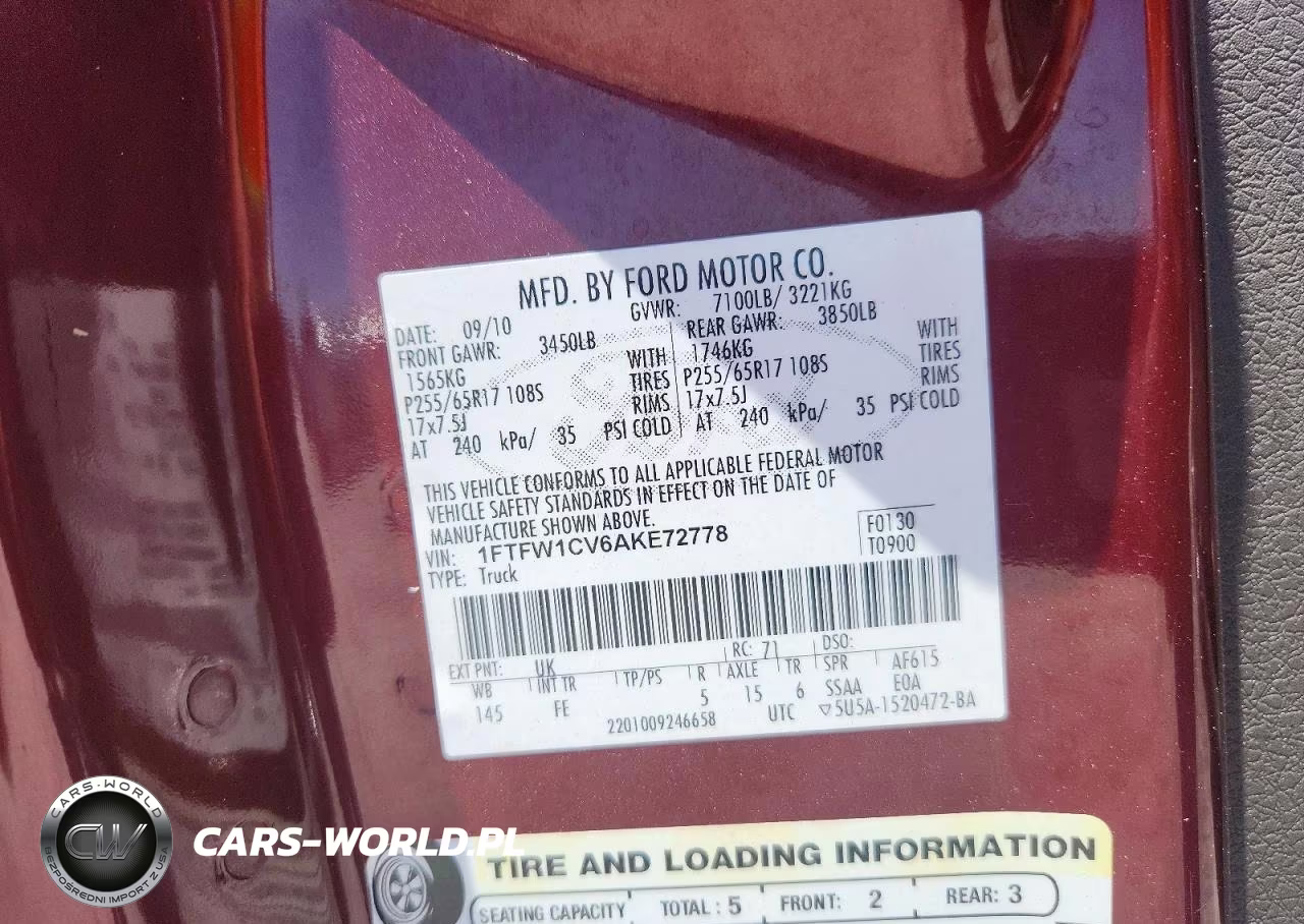 2010 Ford F150 Supercrew VIN:1FTFW1CV6AKE72778 - 12